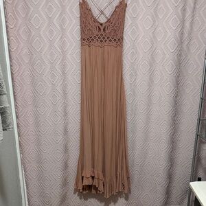 Free People pink maxi dress